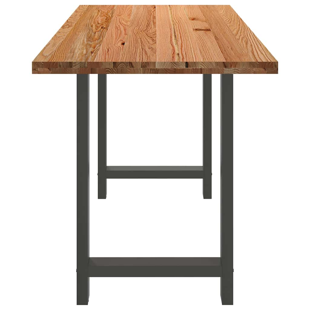 Eettafel rechthoekig 180x80x92 cm massief eikenhout lichtbruin