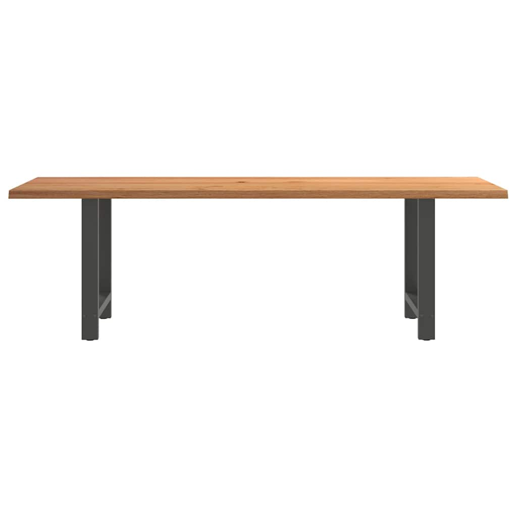 Eettafel rechthoekig 240x80x74 cm massief eikenhout lichtbruin