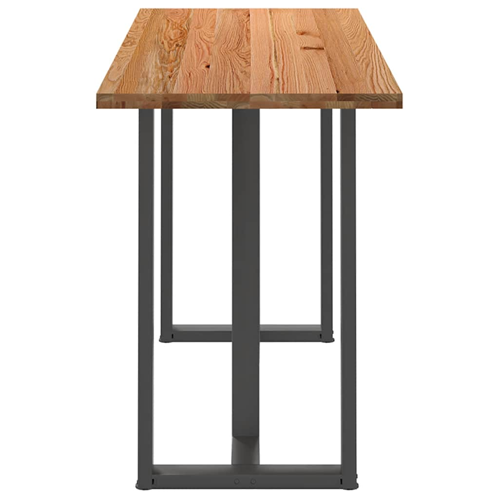 Eettafel rechthoekig 200x80x112 cm massief eikenhout lichtbruin