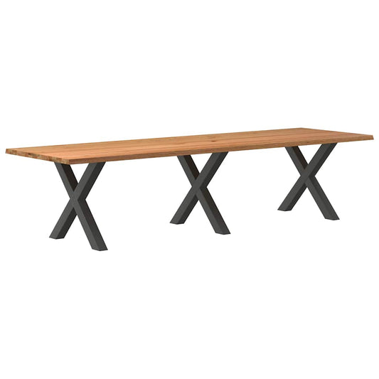 Eettafel rechthoekig 320x100x74 cm massief eikenhout lichtbruin