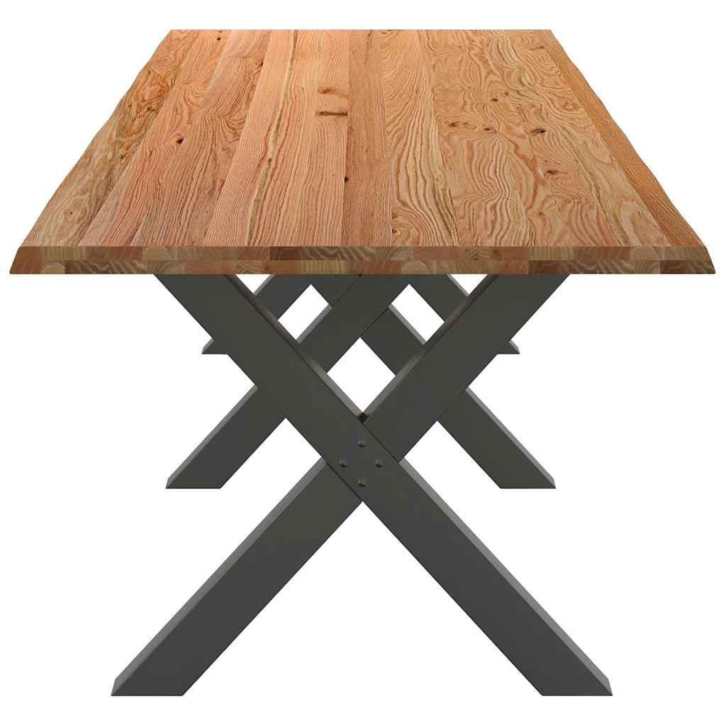 Eettafel rechthoekig 320x100x74 cm massief eikenhout lichtbruin