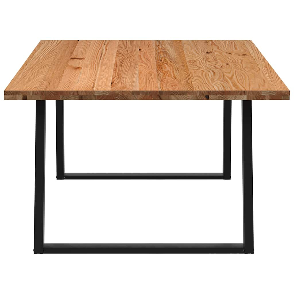 Eettafel rechthoekig 200x120x74 cm massief eikenhout lichtbruin