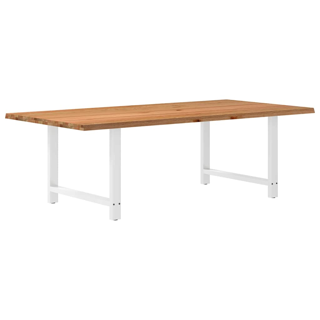 Eettafel rechthoekig 240x120x74 cm massief eikenhout lichtbruin