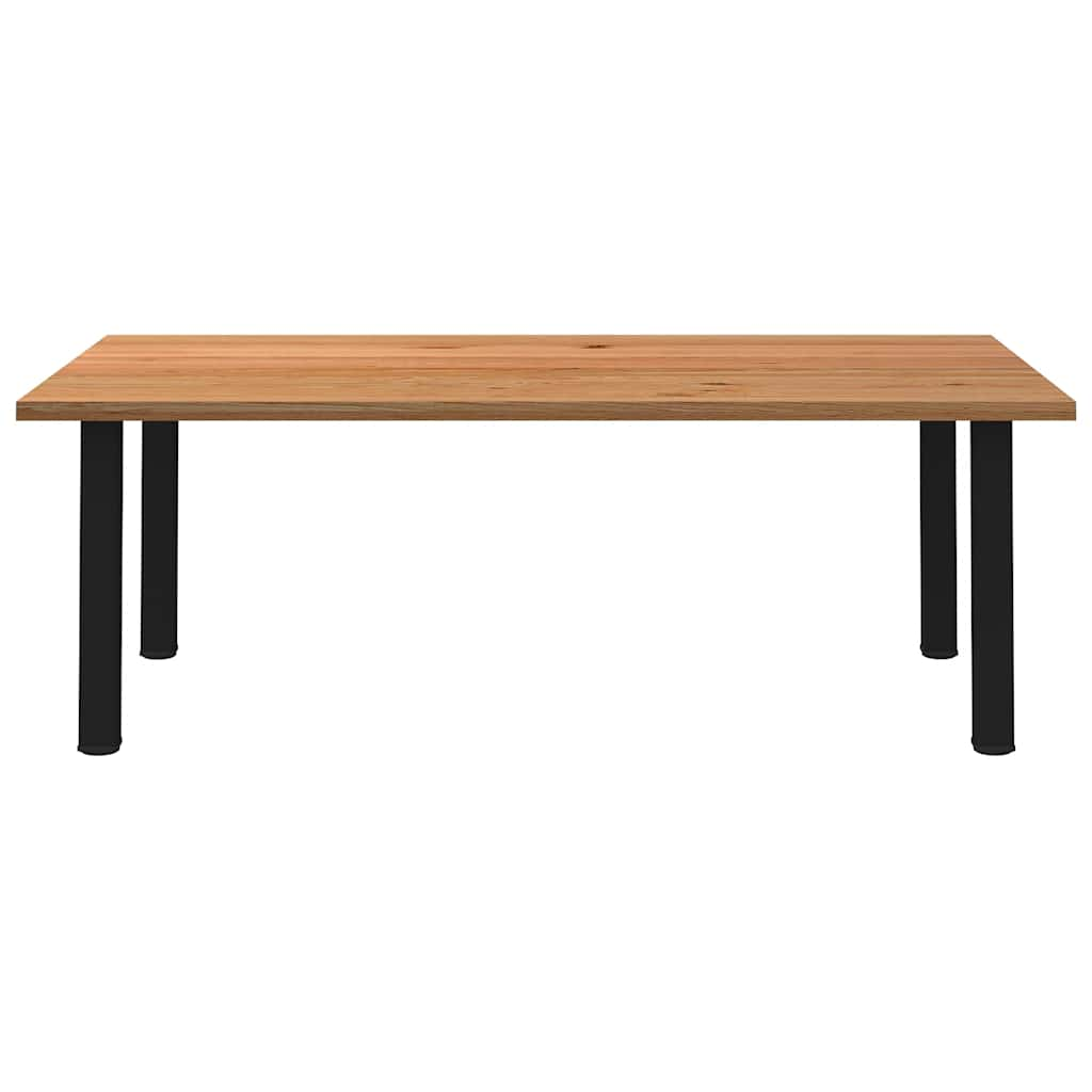 Eettafel rechthoekig 220x120x74 cm massief eikenhout lichtbruin