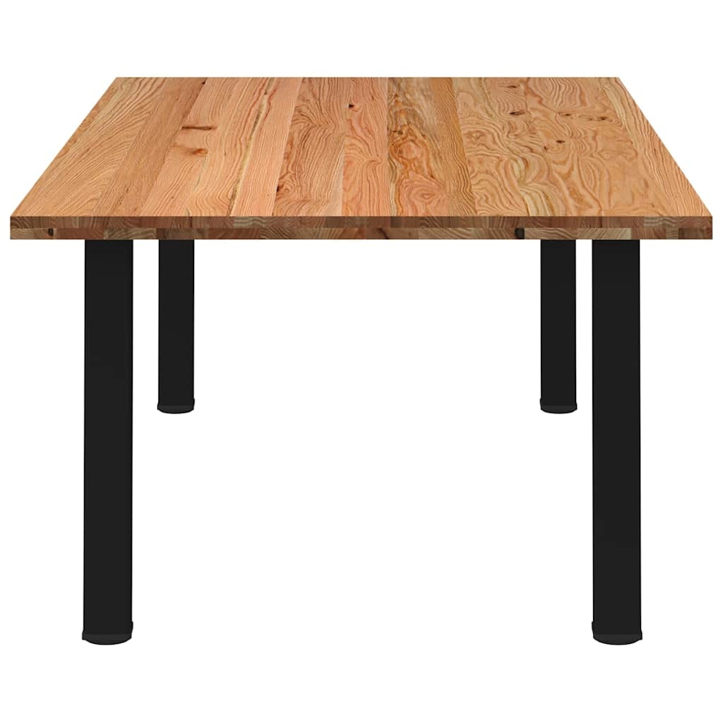 Eettafel rechthoekig 220x120x74 cm massief eikenhout lichtbruin