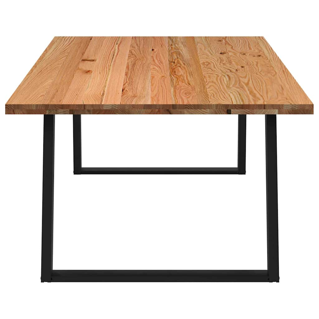 Eettafel rechthoekig 220x120x74 cm massief eikenhout lichtbruin