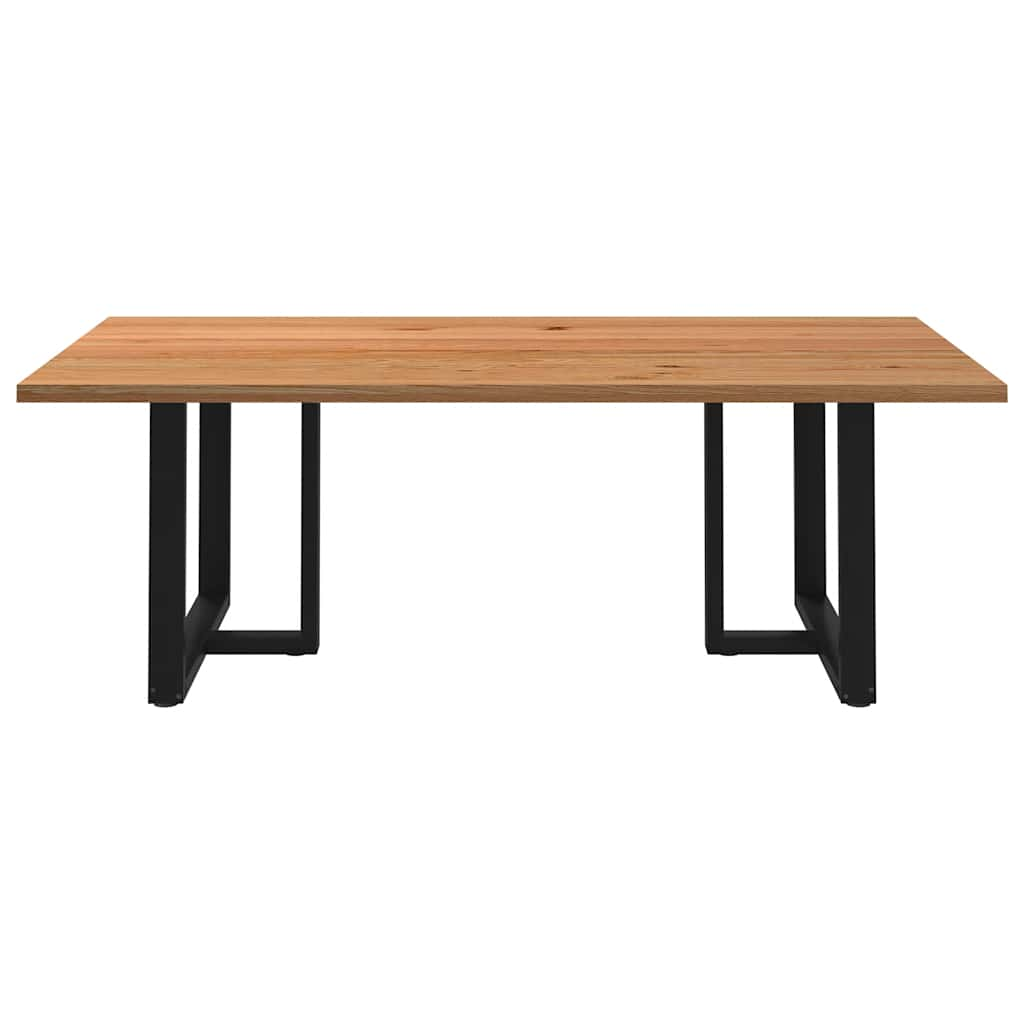 Eettafel rechthoekig 220x120x74 cm massief eikenhout lichtbruin