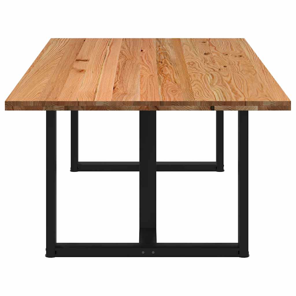 Eettafel rechthoekig 220x120x74 cm massief eikenhout lichtbruin