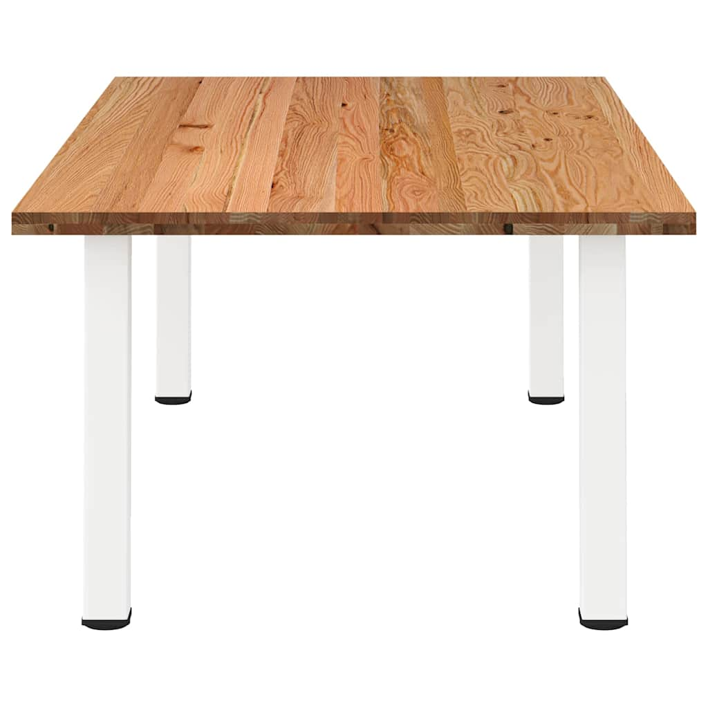 Eettafel rechthoekig 220x120x74 cm massief eikenhout lichtbruin