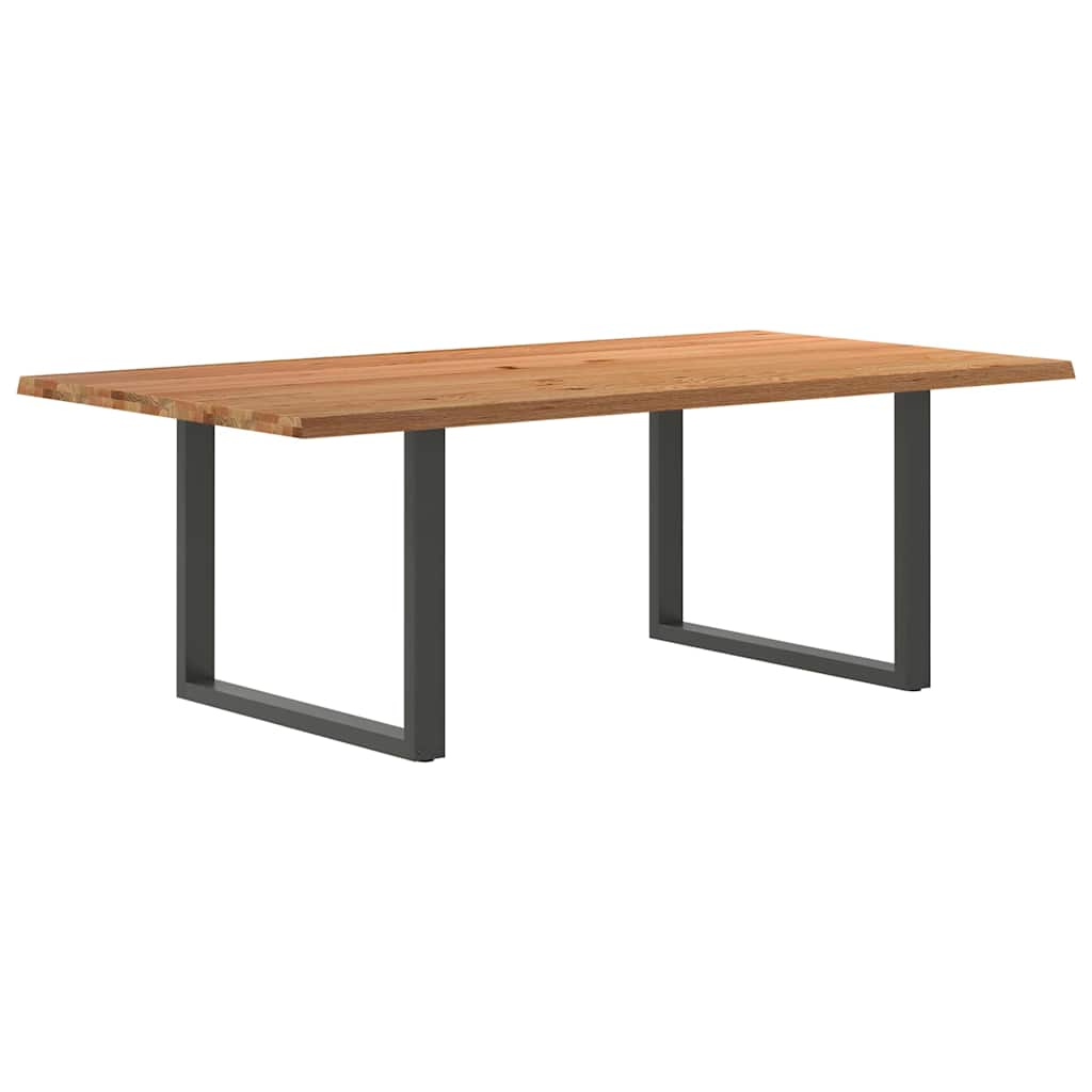 Eettafel rechthoekig 220x120x74 cm massief eikenhout lichtbruin