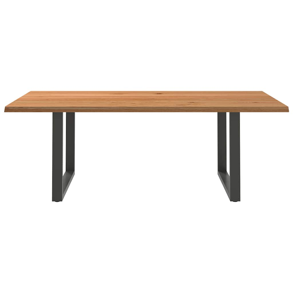 Eettafel rechthoekig 220x120x74 cm massief eikenhout lichtbruin