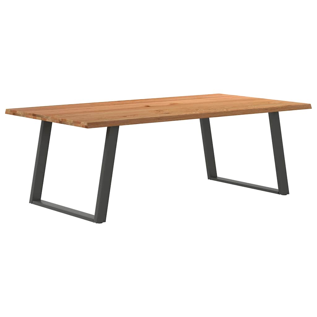 Eettafel 220x120x74 cm massief eikenhout lichtbruin