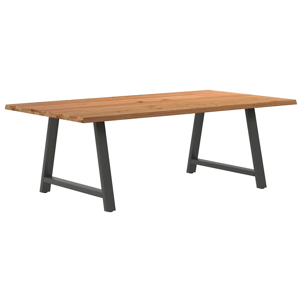 Eettafel rechthoekig 220x120x74 cm massief eikenhout lichtbruin