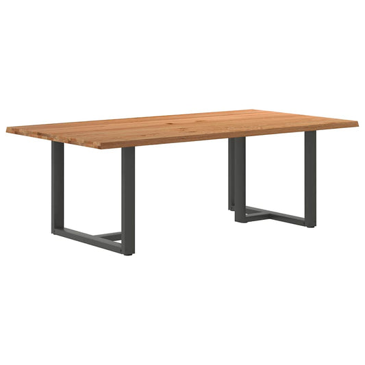 Eettafel rechthoekig 220x120x74 cm massief eikenhout lichtbruin