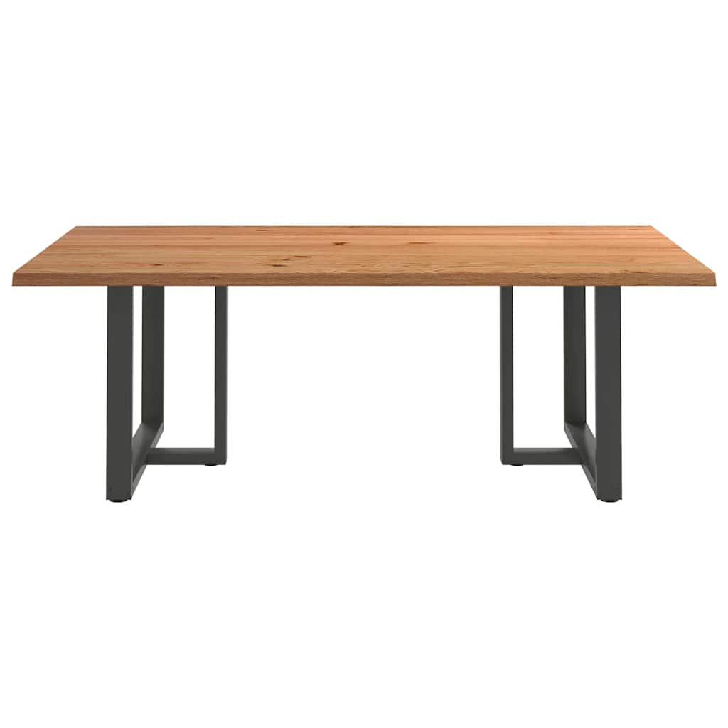 Eettafel rechthoekig 220x120x74 cm massief eikenhout lichtbruin