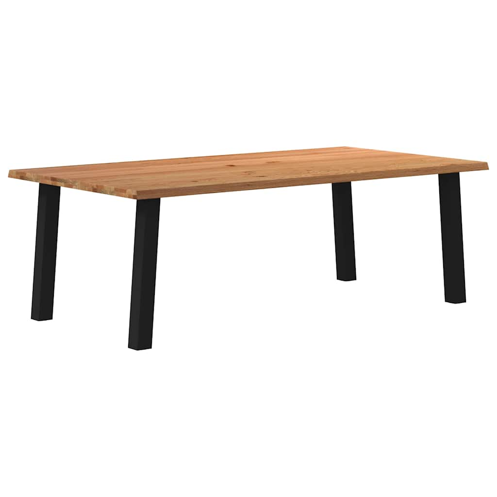 Eettafel rechthoekig 220x120x74 cm massief eikenhout lichtbruin