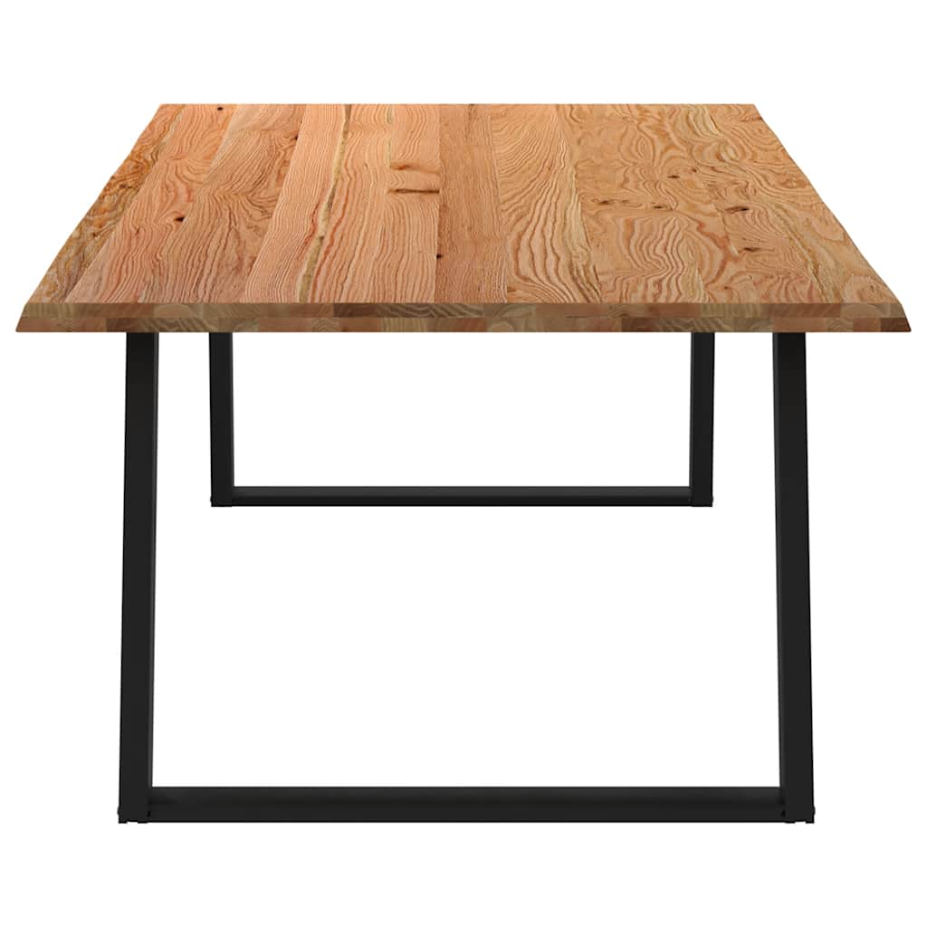 Eettafel 220x120x74 cm massief eikenhout lichtbruin