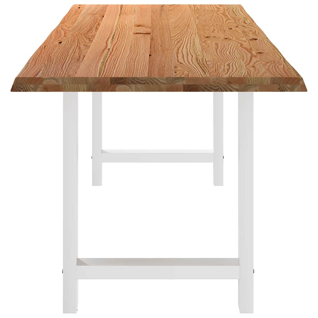 Eettafel rechthoekig 240x80x74 cm massief eikenhout lichtbruin