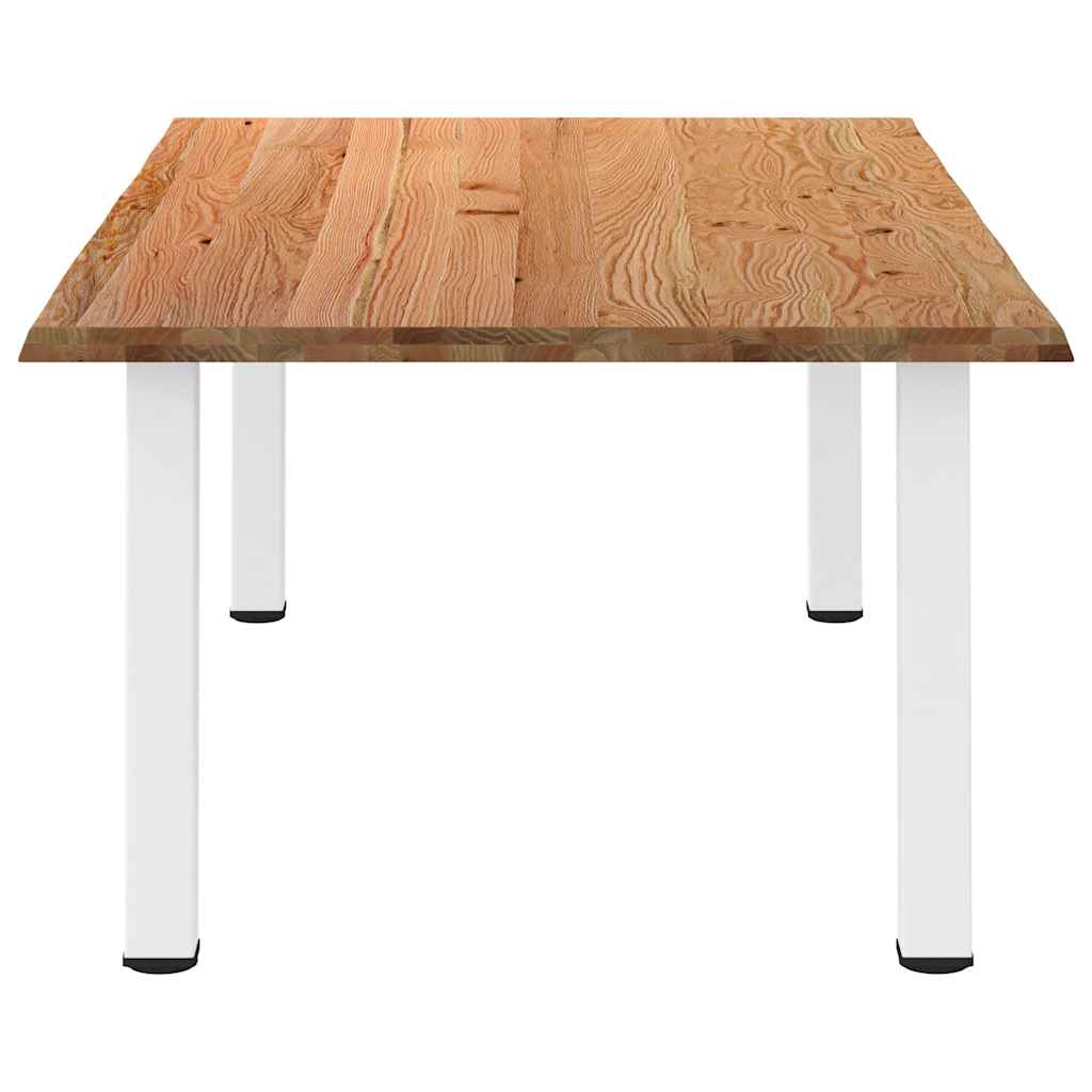 Eettafel rechthoekig 220x120x74 cm massief eikenhout lichtbruin