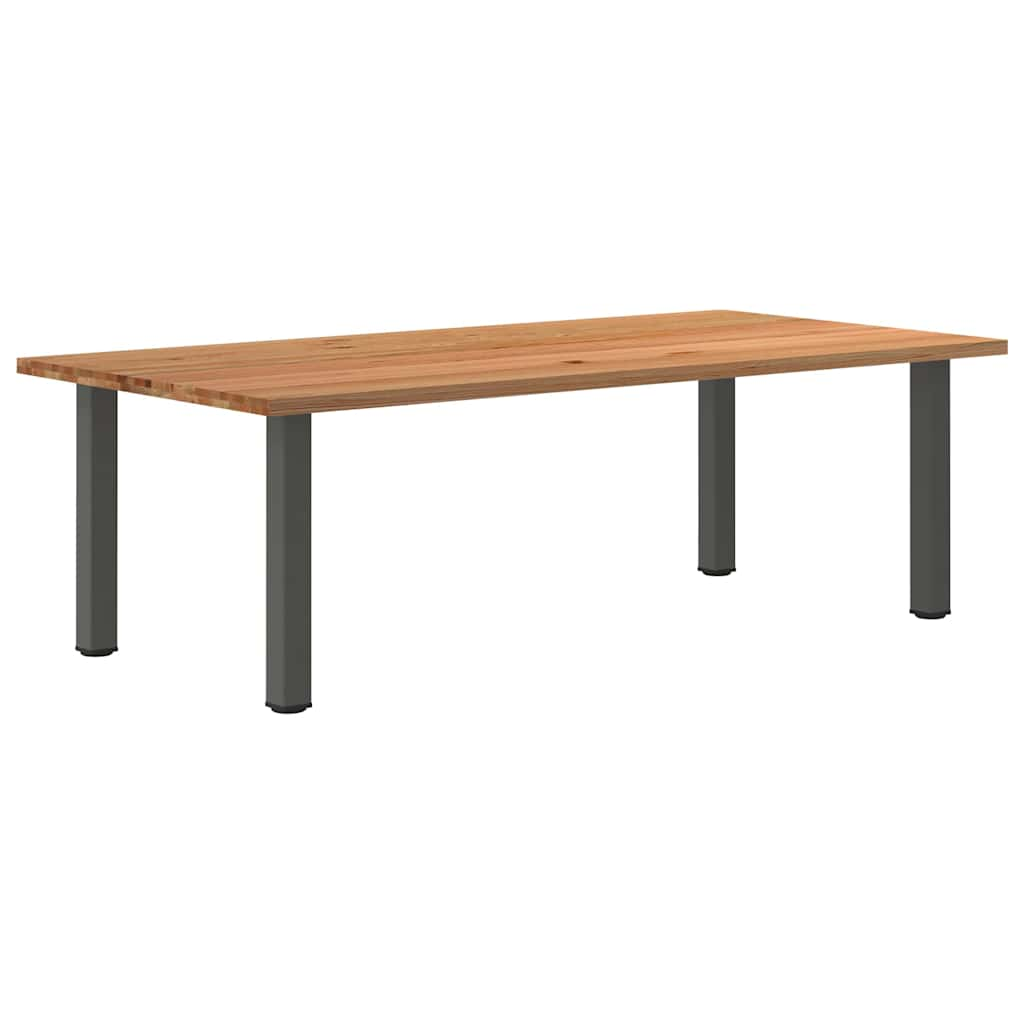 Eettafel rechthoekig 240x120x74 cm massief eikenhout lichtbruin