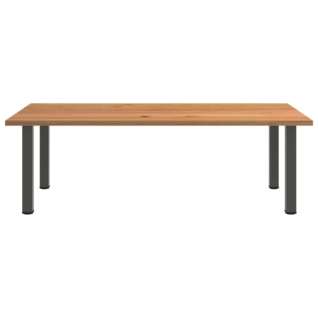 Eettafel rechthoekig 240x120x74 cm massief eikenhout lichtbruin