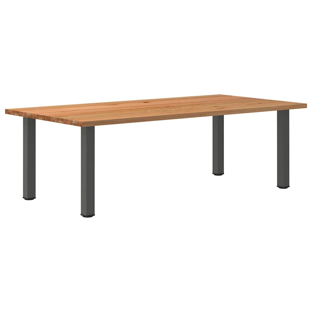 Eettafel rechthoekig 240x120x74 cm massief eikenhout lichtbruin