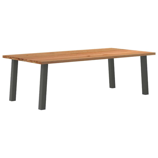 Eettafel rechthoekig 240x120x74 cm massief eikenhout lichtbruin