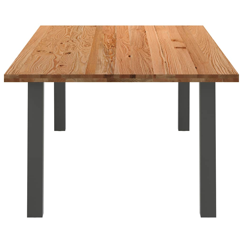 Eettafel rechthoekig 240x120x74 cm massief eikenhout lichtbruin