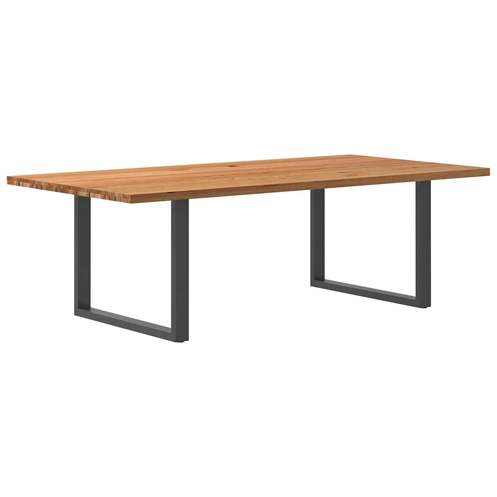 Eettafel rechthoekig 240x120x74 cm massief eikenhout lichtbruin