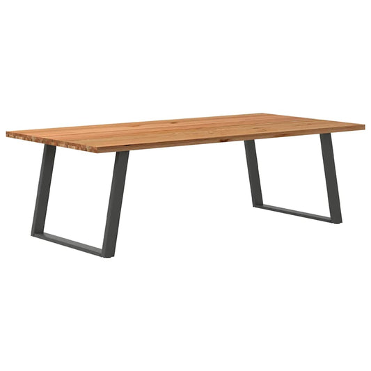 Eettafel rechthoekig 240x120x74 cm massief eikenhout lichtbruin