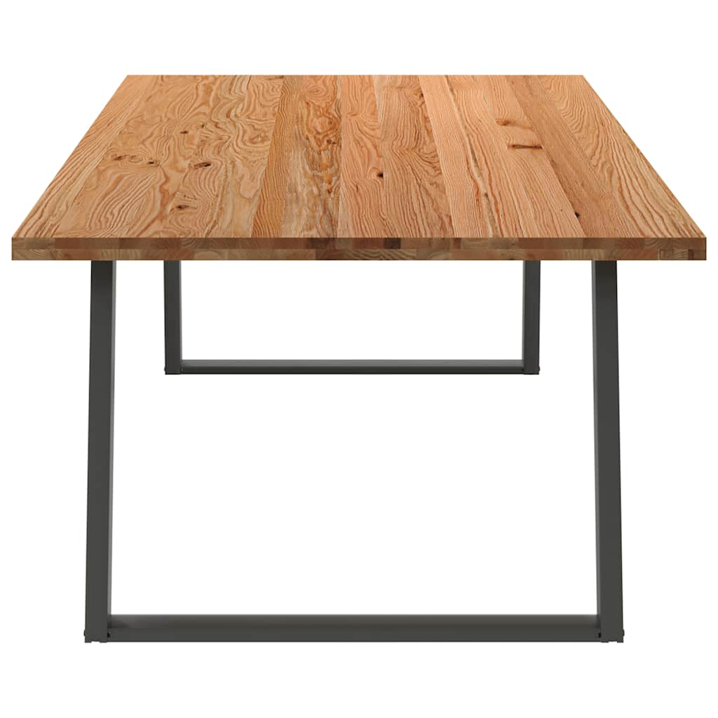 Eettafel rechthoekig 240x120x74 cm massief eikenhout lichtbruin