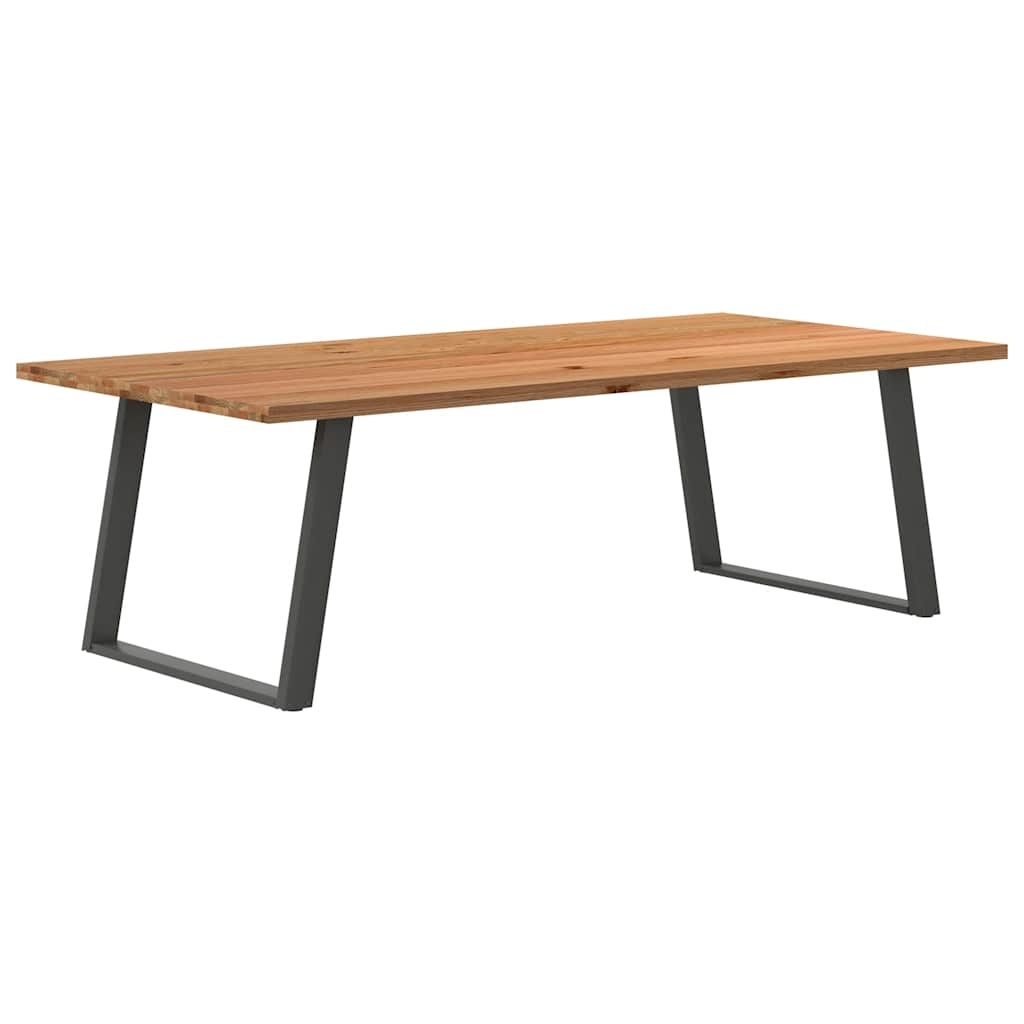 Eettafel rechthoekig 240x120x74 cm massief eikenhout lichtbruin