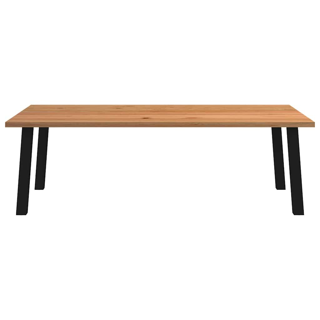 Eettafel rechthoekig 240x120x74 cm massief eikenhout lichtbruin