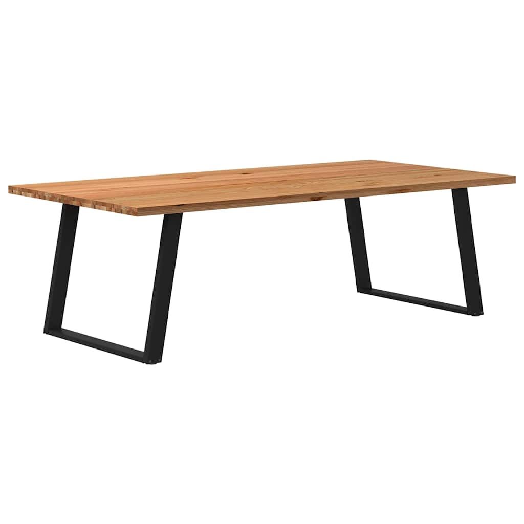 Eettafel rechthoekig 240x120x74 cm massief eikenhout lichtbruin