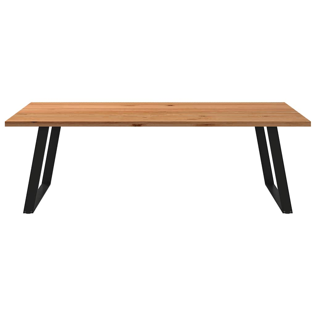 Eettafel rechthoekig 240x120x74 cm massief eikenhout lichtbruin