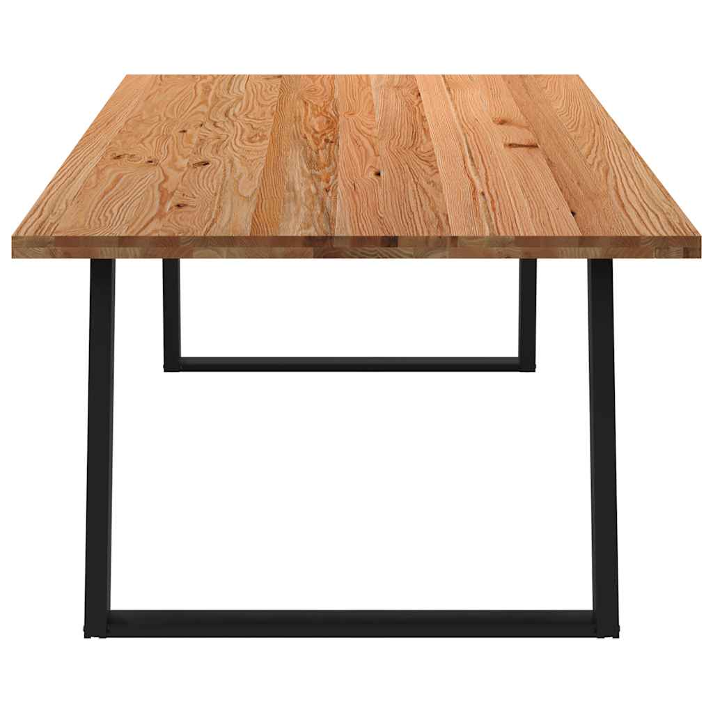 Eettafel rechthoekig 240x120x74 cm massief eikenhout lichtbruin