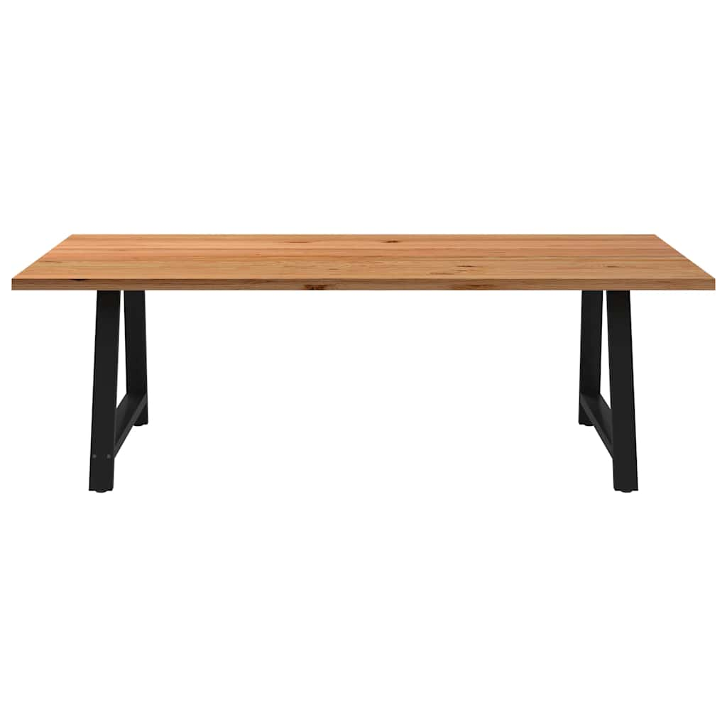 Eettafel rechthoekig 240x120x74 cm massief eikenhout lichtbruin