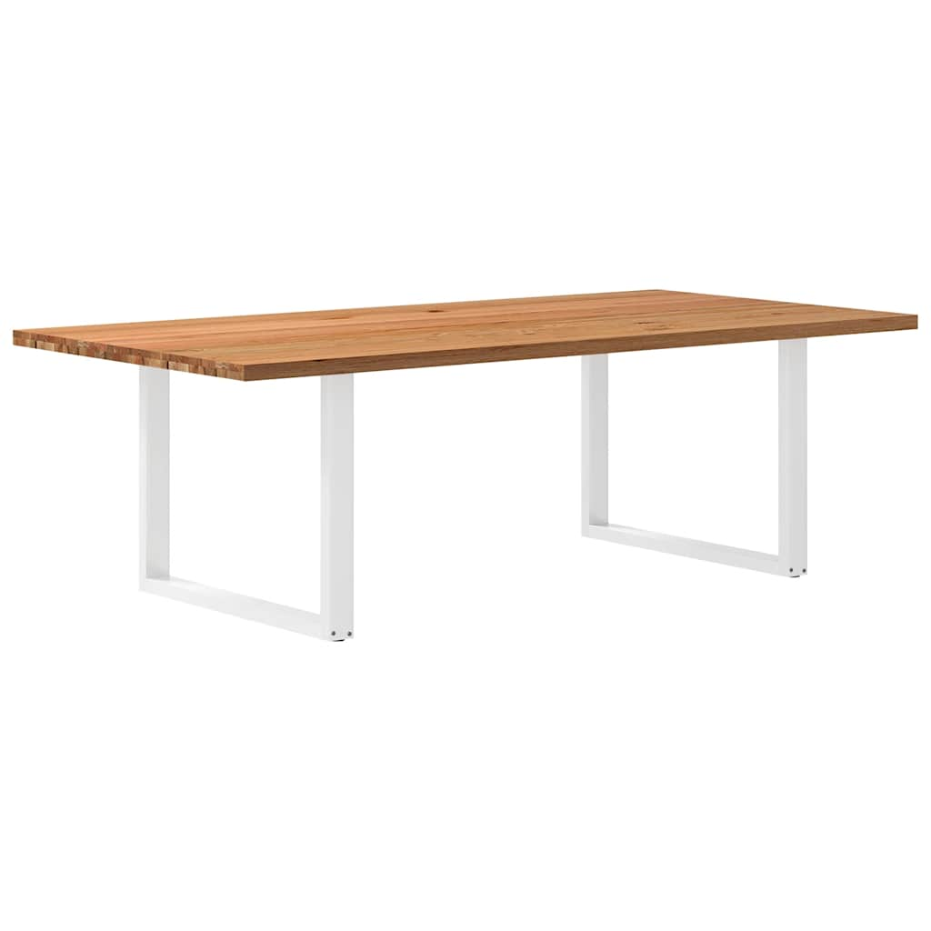 Eettafel rechthoekig 240x120x74 cm massief eikenhout lichtbruin