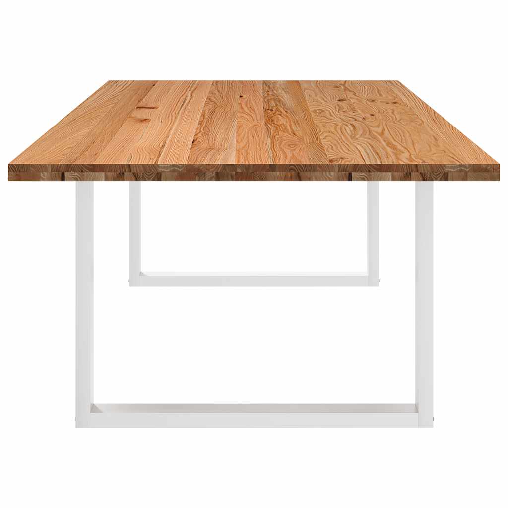 Eettafel rechthoekig 240x120x74 cm massief eikenhout lichtbruin