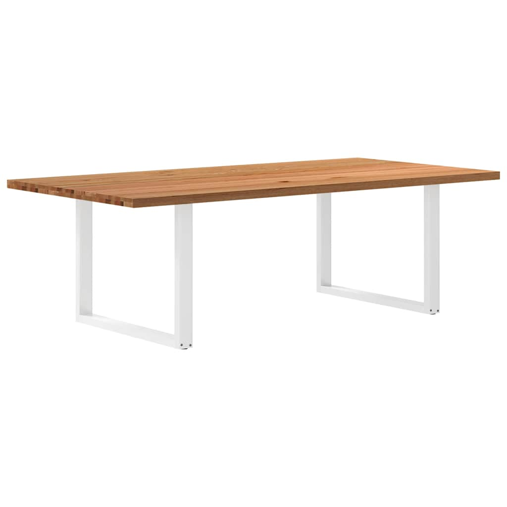 Eettafel rechthoekig 240x120x74 cm massief eikenhout lichtbruin