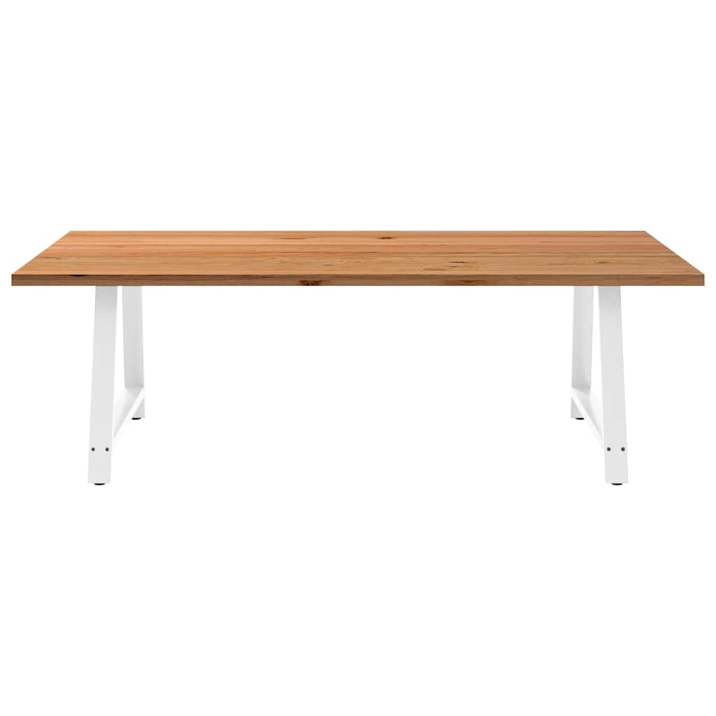 Eettafel rechthoekig 240x120x74 cm massief eikenhout lichtbruin