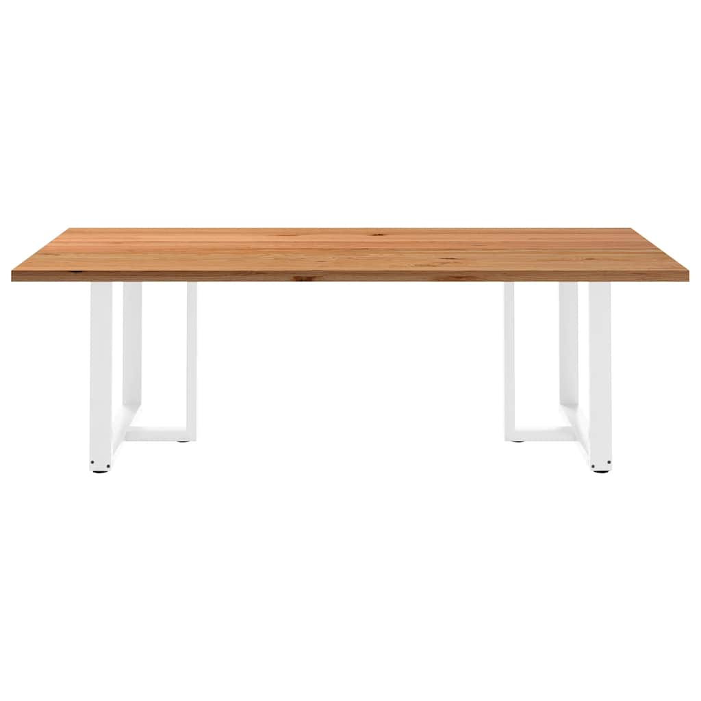 Eettafel rechthoekig 240x120x74 cm massief eikenhout lichtbruin