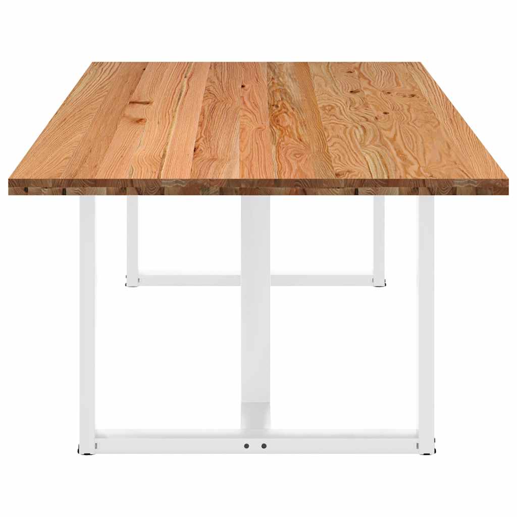 Eettafel rechthoekig 240x120x74 cm massief eikenhout lichtbruin