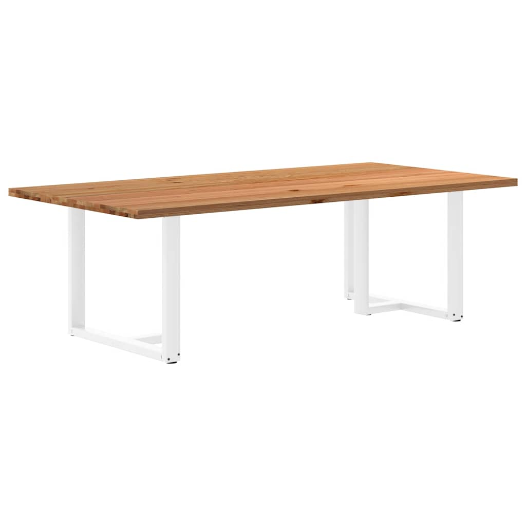 Eettafel rechthoekig 240x120x74 cm massief eikenhout lichtbruin