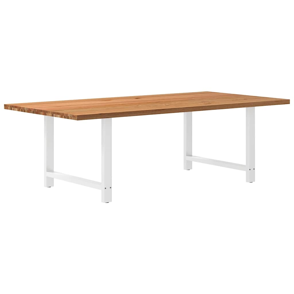 Eettafel rechthoekig 240x120x74 cm massief eikenhout lichtbruin