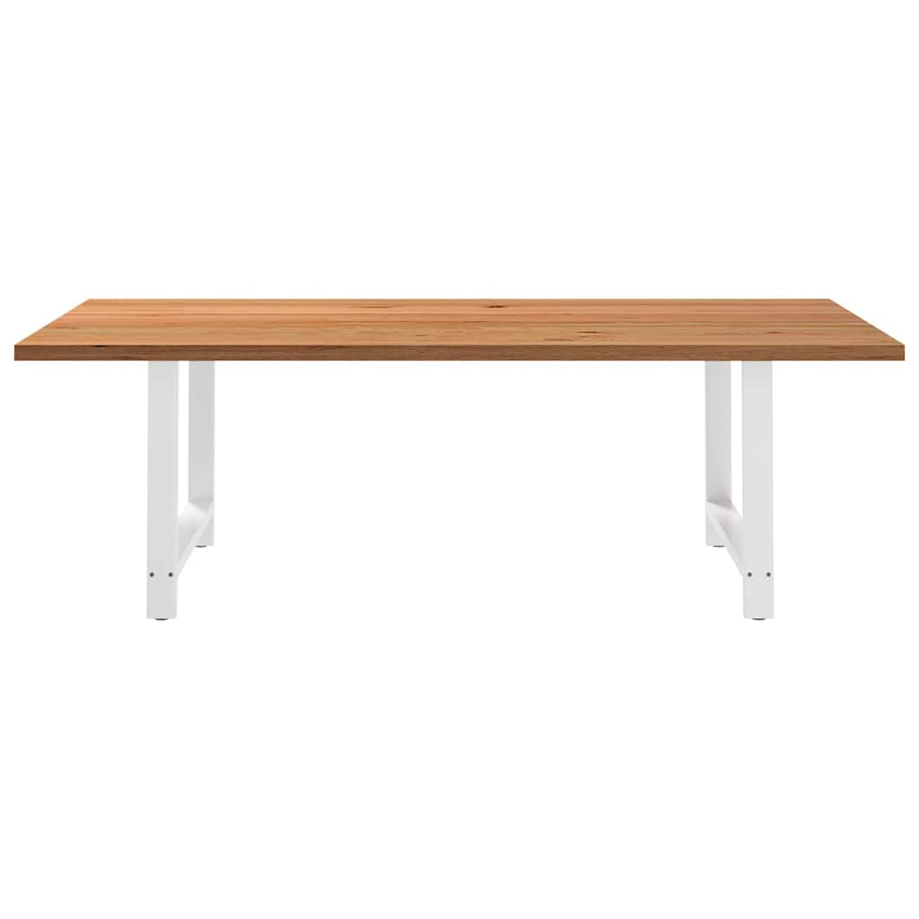 Eettafel rechthoekig 240x120x74 cm massief eikenhout lichtbruin