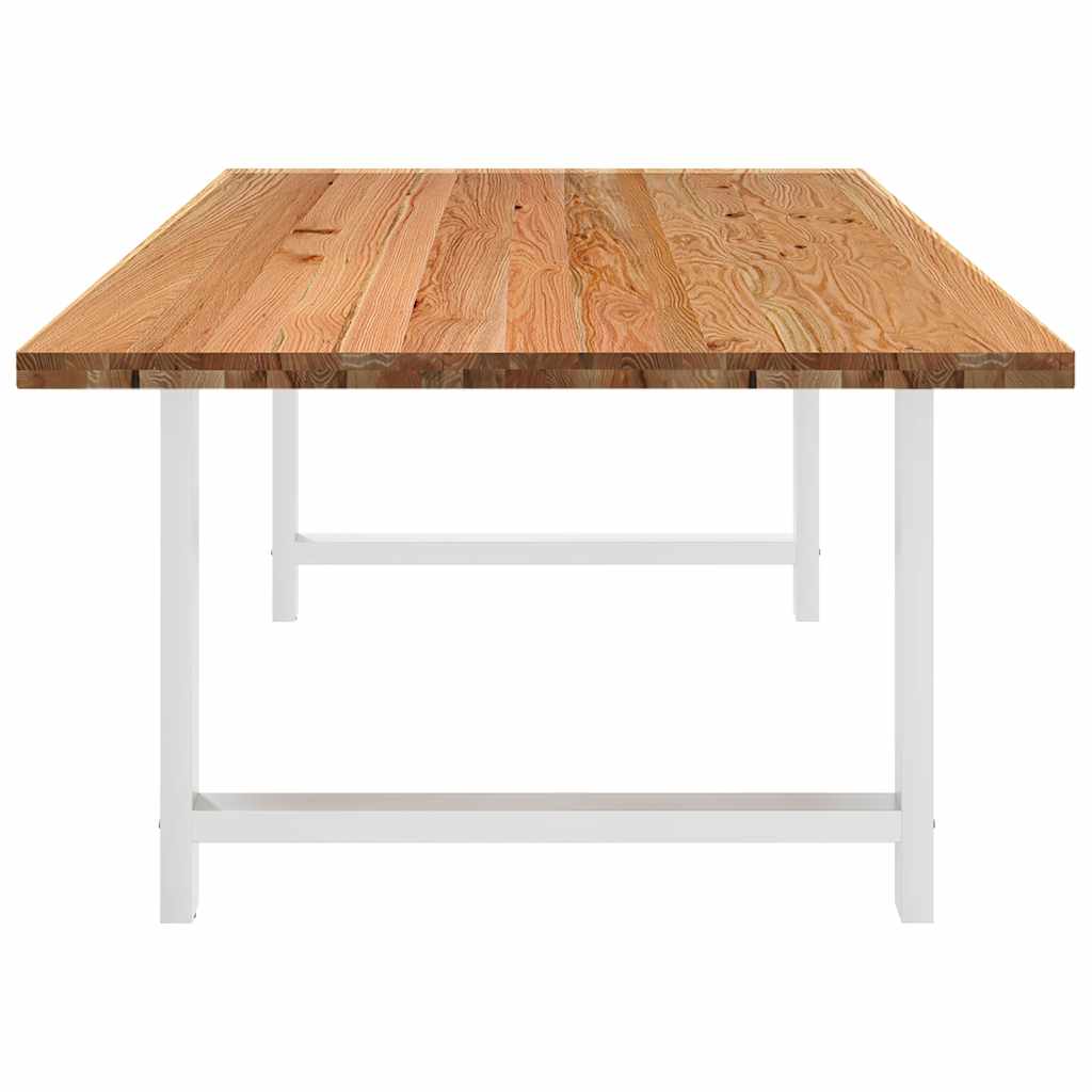 Eettafel rechthoekig 240x120x74 cm massief eikenhout lichtbruin