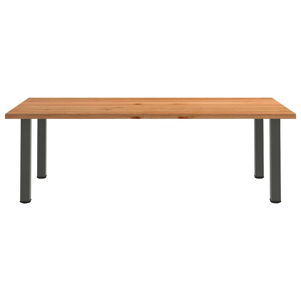 Eettafel rechthoekig 240x120x74 cm massief eikenhout lichtbruin