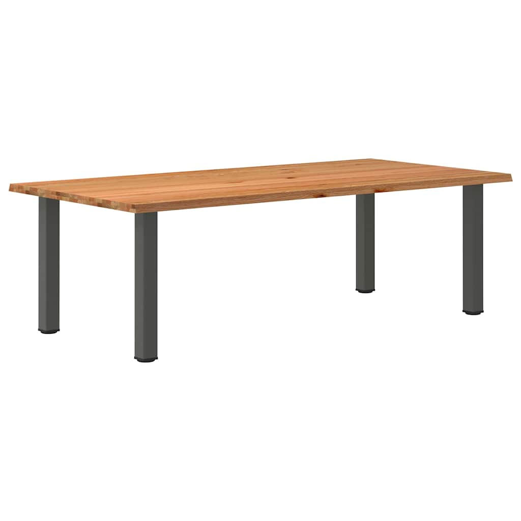 Eettafel rechthoekig 240x120x74 cm massief eikenhout lichtbruin