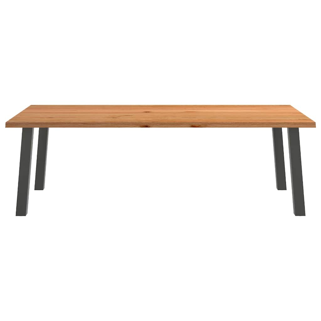 Eettafel rechthoekig 240x120x74 cm massief eikenhout lichtbruin